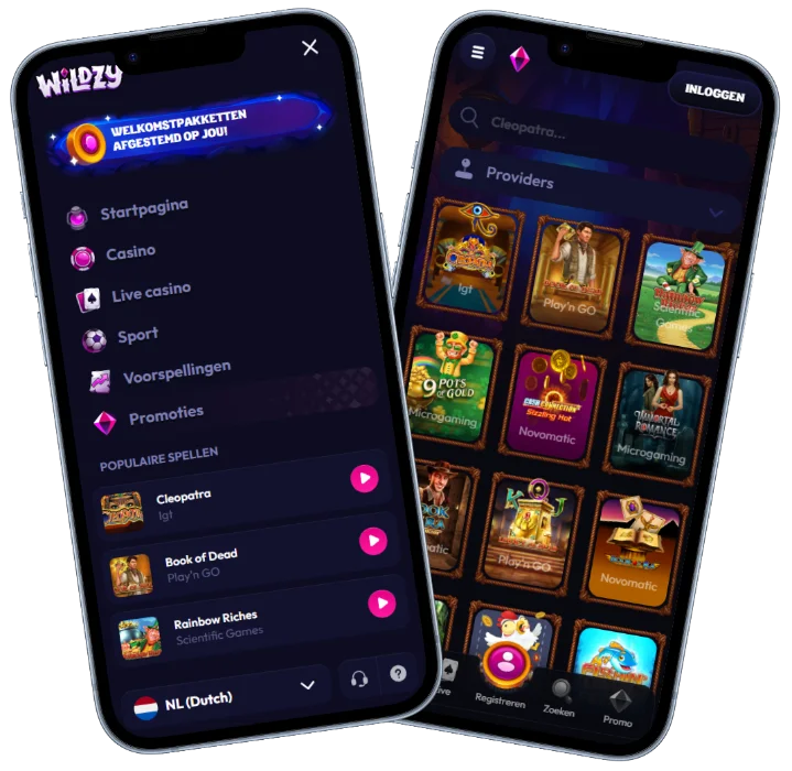 Slots Eater Casino Mobiele Casinoomgeving Slots Eater Casino mobiele interface met spelproviders en casinospellen